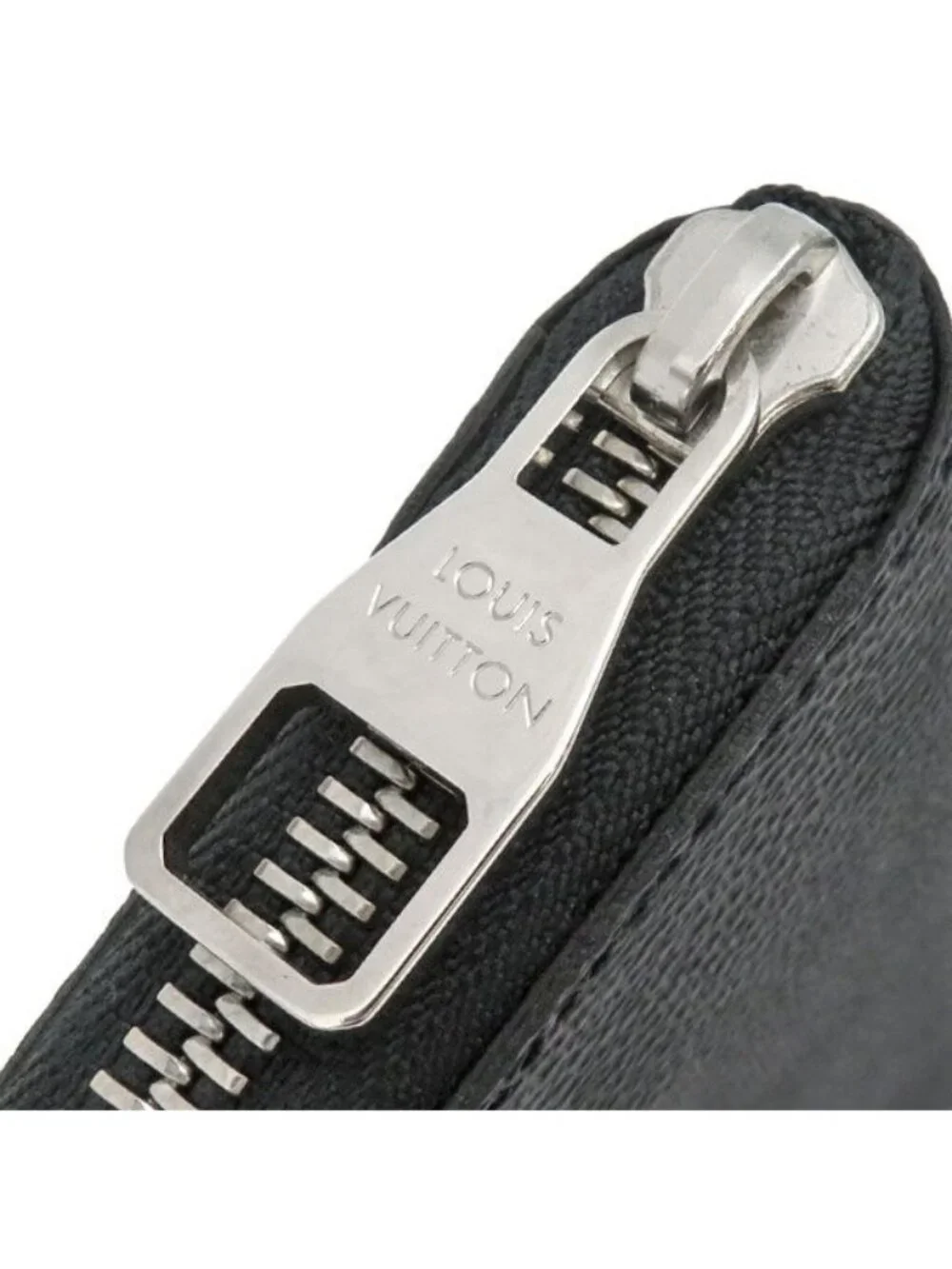 Louis Vuitton Wallet Zippy Vertical Damier Graphite Canvas Silver Zip Around
